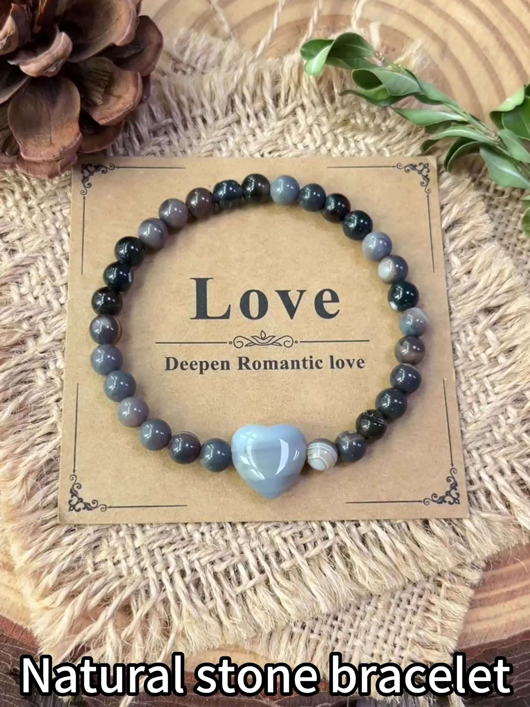 Women's Natural White Turquoise Heart Chakra Bead Bracelet